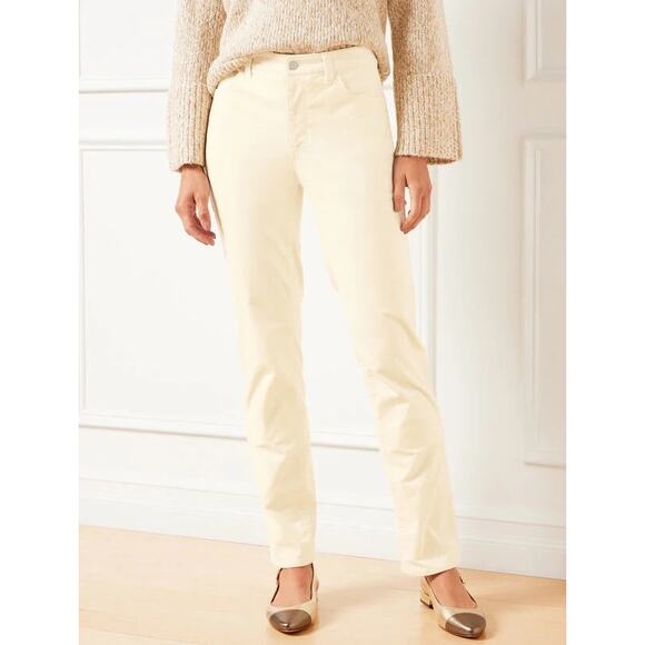 Talbots Velveteen Straight Leg Pants Ivory NWT - Picture 1 of 10